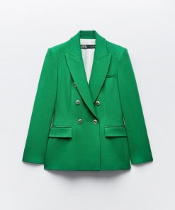 Blazer Femme Croisé avec Col V et Épaulettes - Élégance Intemporelle