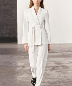 Blazer style smoking avec col châle et ceinture à nouer – ZARA