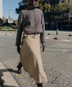 Blouson Bomber Matelassé Pied-de-Poule